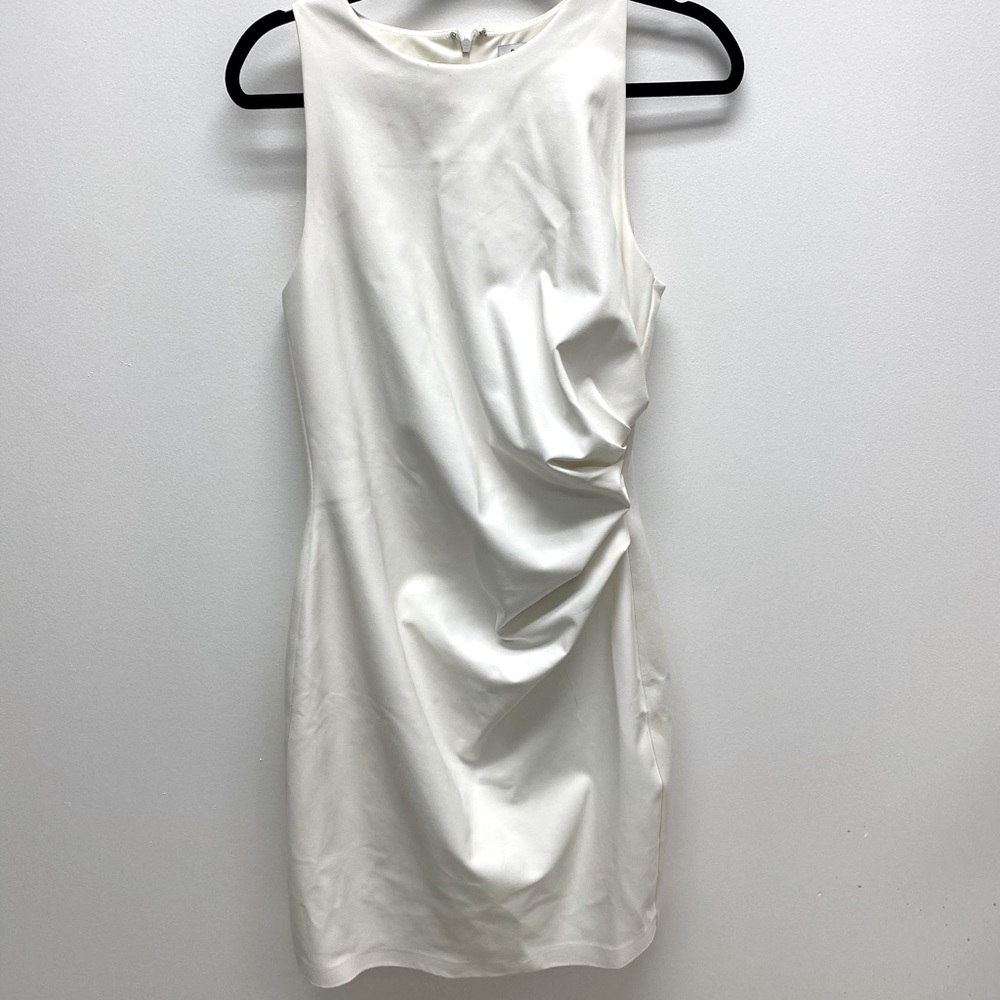 White leather like dress